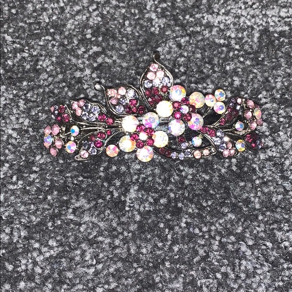 Multi color crystal hair clip - Picture 4 of 4